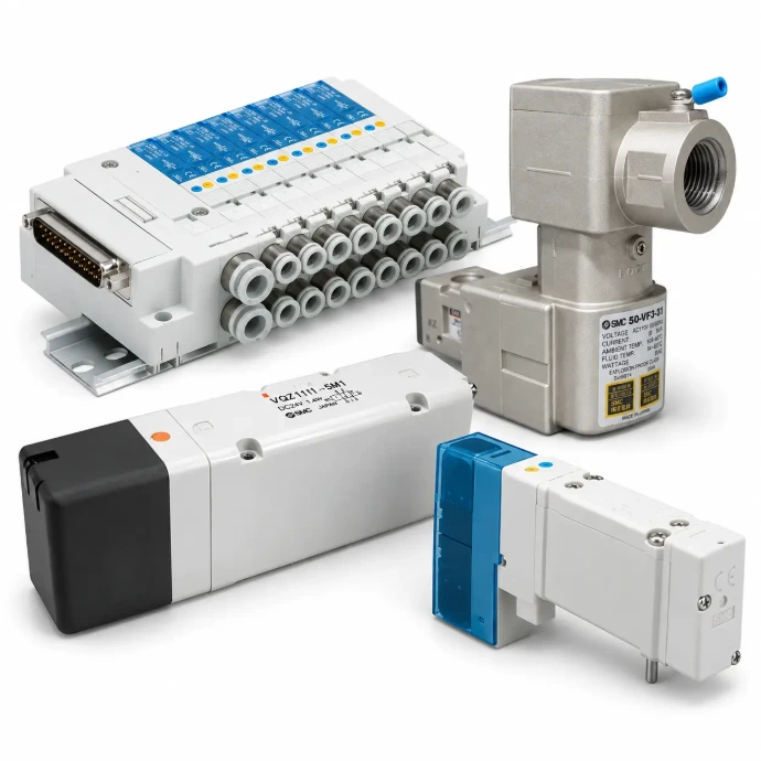 Válvulas de solenoide y manifolds SMC