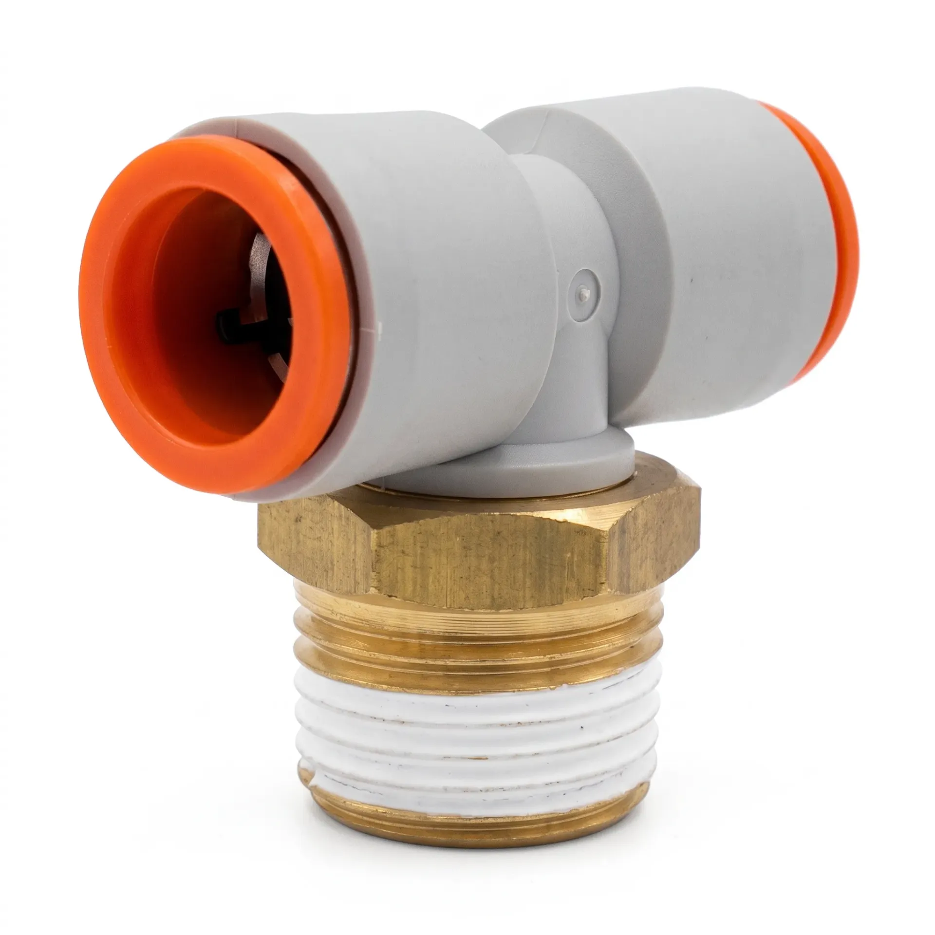 Conector Neumático en "T" Macho (1/2" NPT a Mangueras de 1/2") KQ2T13-37AS SMC