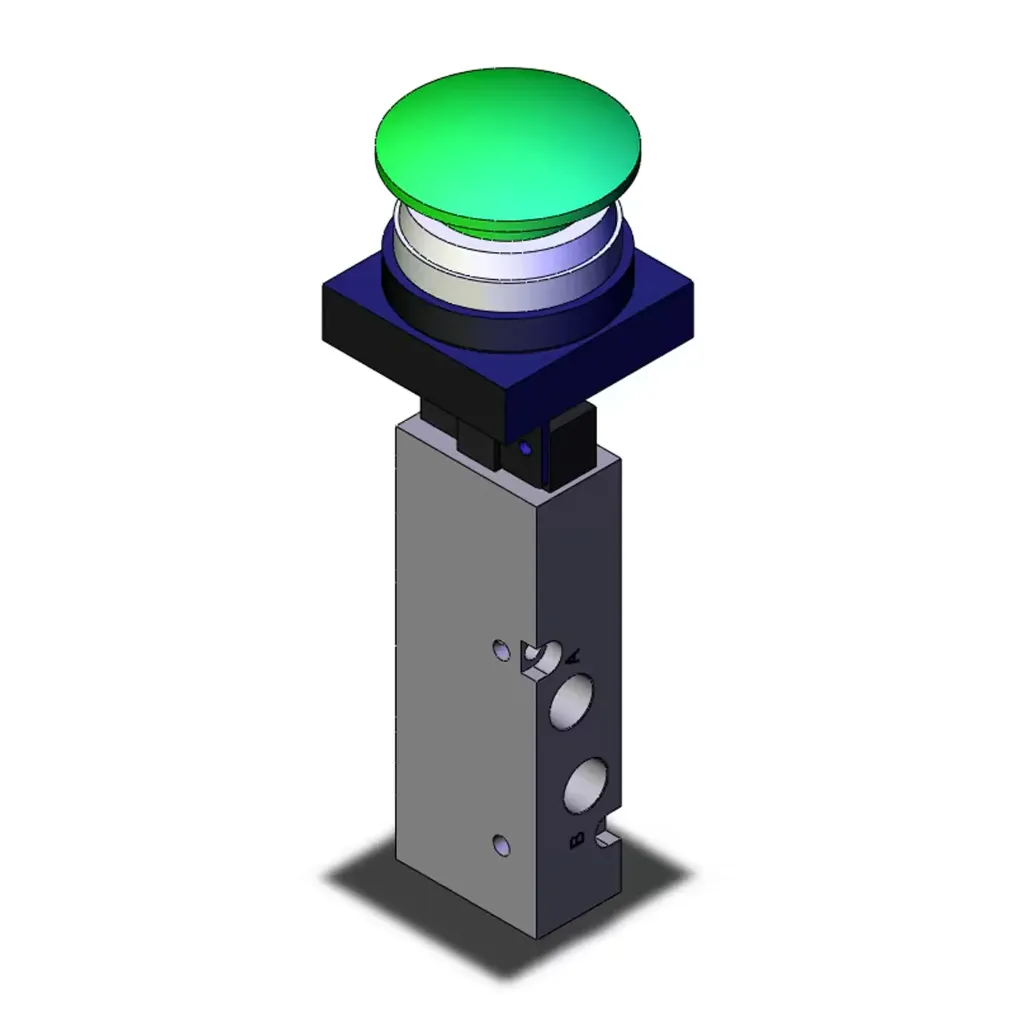 [VZM450-01-30G-X2] Válvula Mecánica de 5 Vías y 2 Posiciones con Botón de Enclavamiento VZM450-01-30G-X2 SMC
